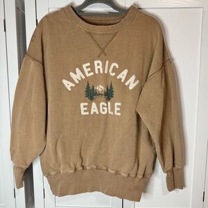 American Eagle Oversized Graphic Sweatshirt Women’s XS Cabincore Ski Lodge